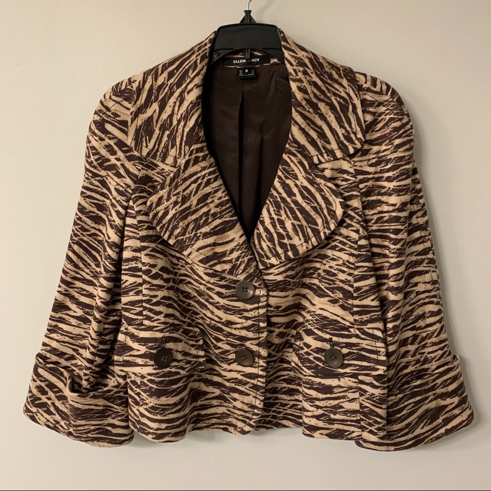 ❤️🔥❤️🔥 HP ❤️🔥❤️🔥. Ellen Tracey Zebra look jacket - Picture 1 of 5